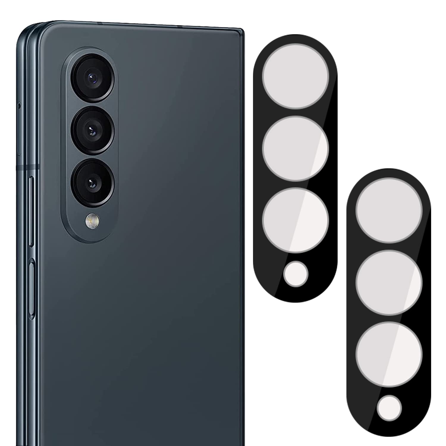 Tough Lee Back Camera Lens Protector Tempered Glass for Samsung Galaxy Z Fold 4 5G (Black) (Pack of 2) (B0BLHBSB53) Amazon Price History, Amazon Price Tracker