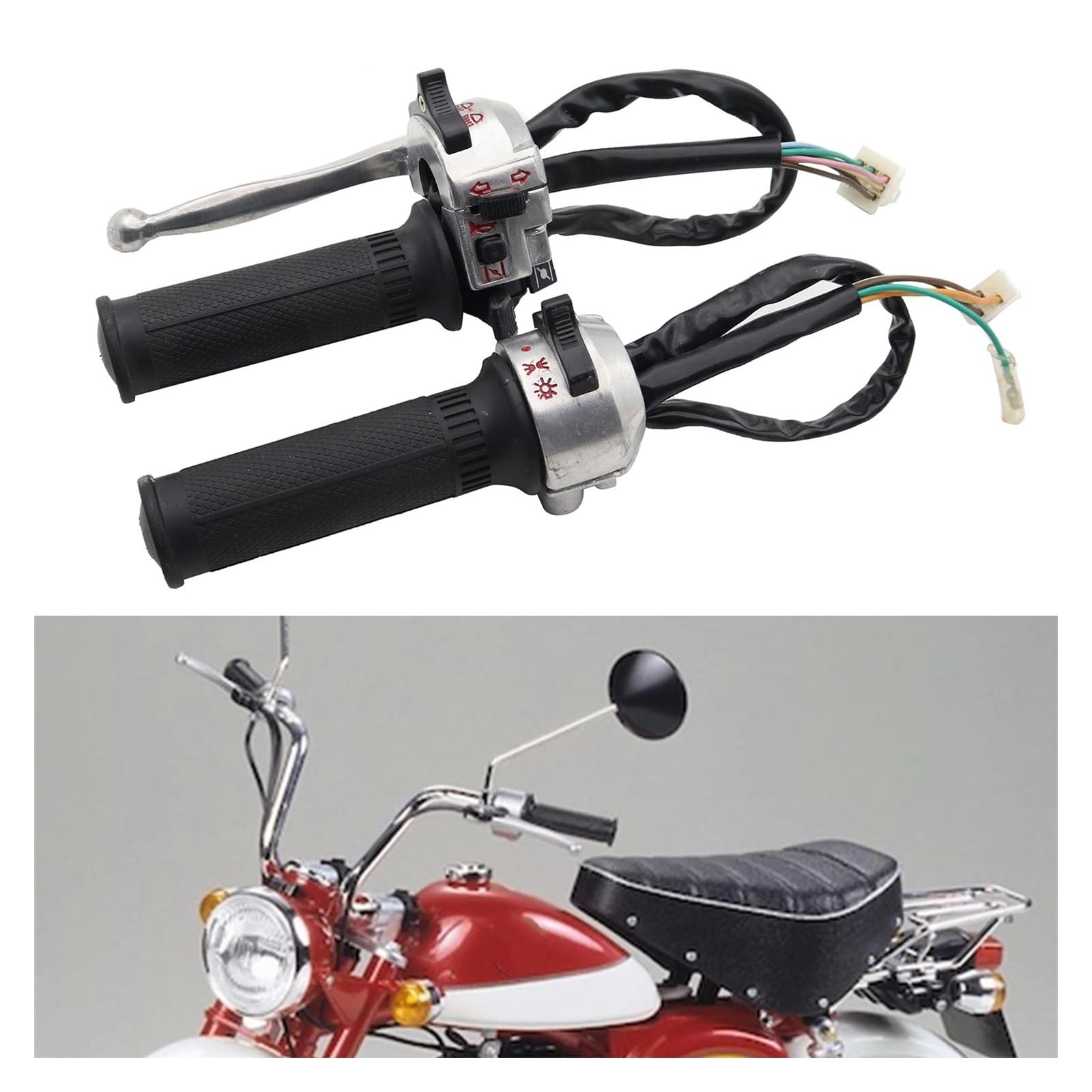 Empuñaduras Manillar Empuñaduras De Interruptor De Manillar Derecho E Izquierdo De Motocicleta para Z50 Z50A Z50J Z50R Trail para Monkey Piezas De Mono Funda De Goma para Manillar