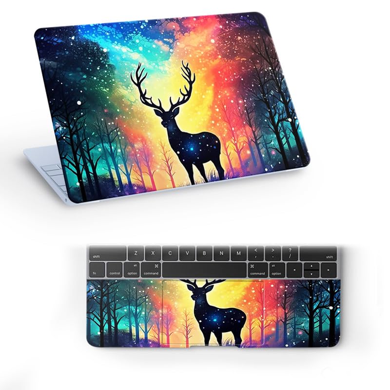 Image of Floral F40 Top+Wrist Pad Vinyl Laptop Skin /Sticker /Cover for 14 Inches Laptops Laminated-Removable-HD Quality Compatible for Hp-Dell-Sony-Lenovo-Asus etc.(13.8x9.6 Inches)