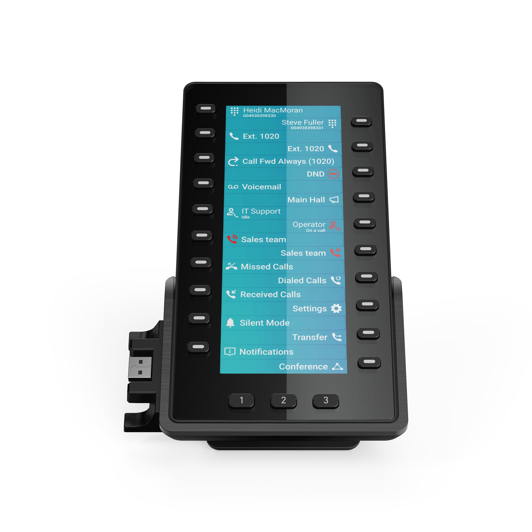 Snom D8C Erweiterungsmodul, 6,8" TFT, 20 Tasten, Schwarz | VoIP Tastenpanel mit BLF & Direktwahl-Funktion – Sidecar für Rezeption, Callcenter und Power-User, kompatibel mit D8xx