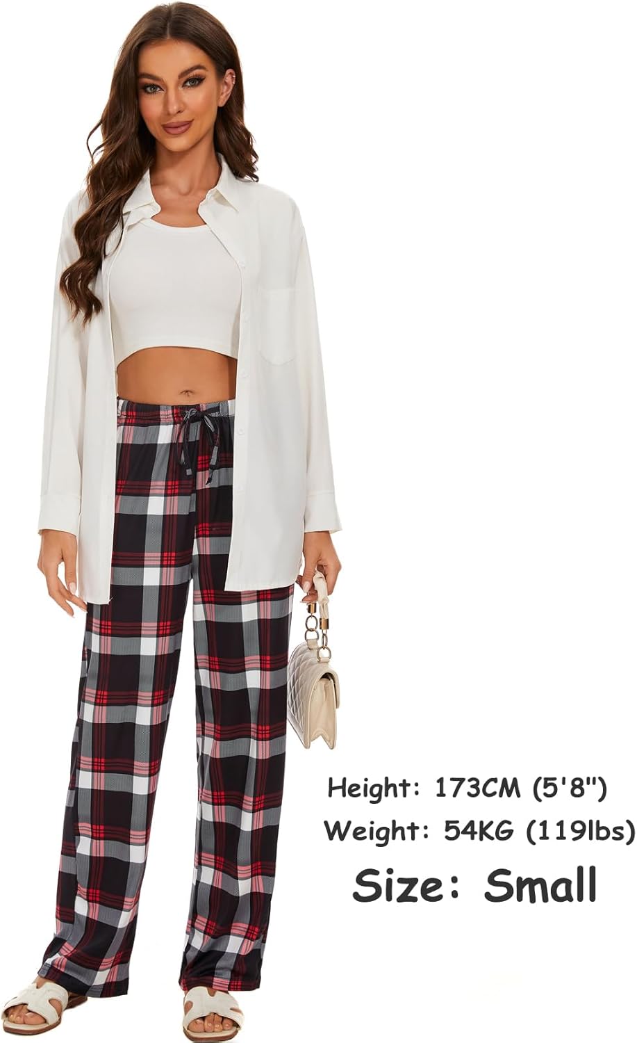 ROSA JUNIO Womens Pajama Pants with Pockets, Soft Drawstring Pajama Bottoms Women, Comfy Causal Sleep Lounge Pants - Image 4