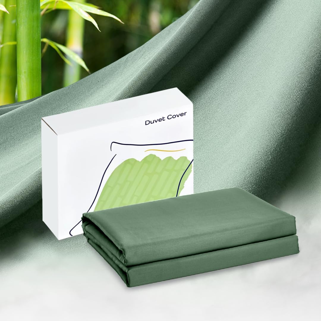 Vesta Premium-Bettbezug aus 100 % Bambus-Viskose, khlend fr heie  Schlfer, weicher als Seide, perfekt zum Verschenken, hohe Fadenzahl, 7  praktische Bettbezge (Aspen-Green, Full/Queen) : Amazon.de: Kche,  Haushalt & Wohnen
