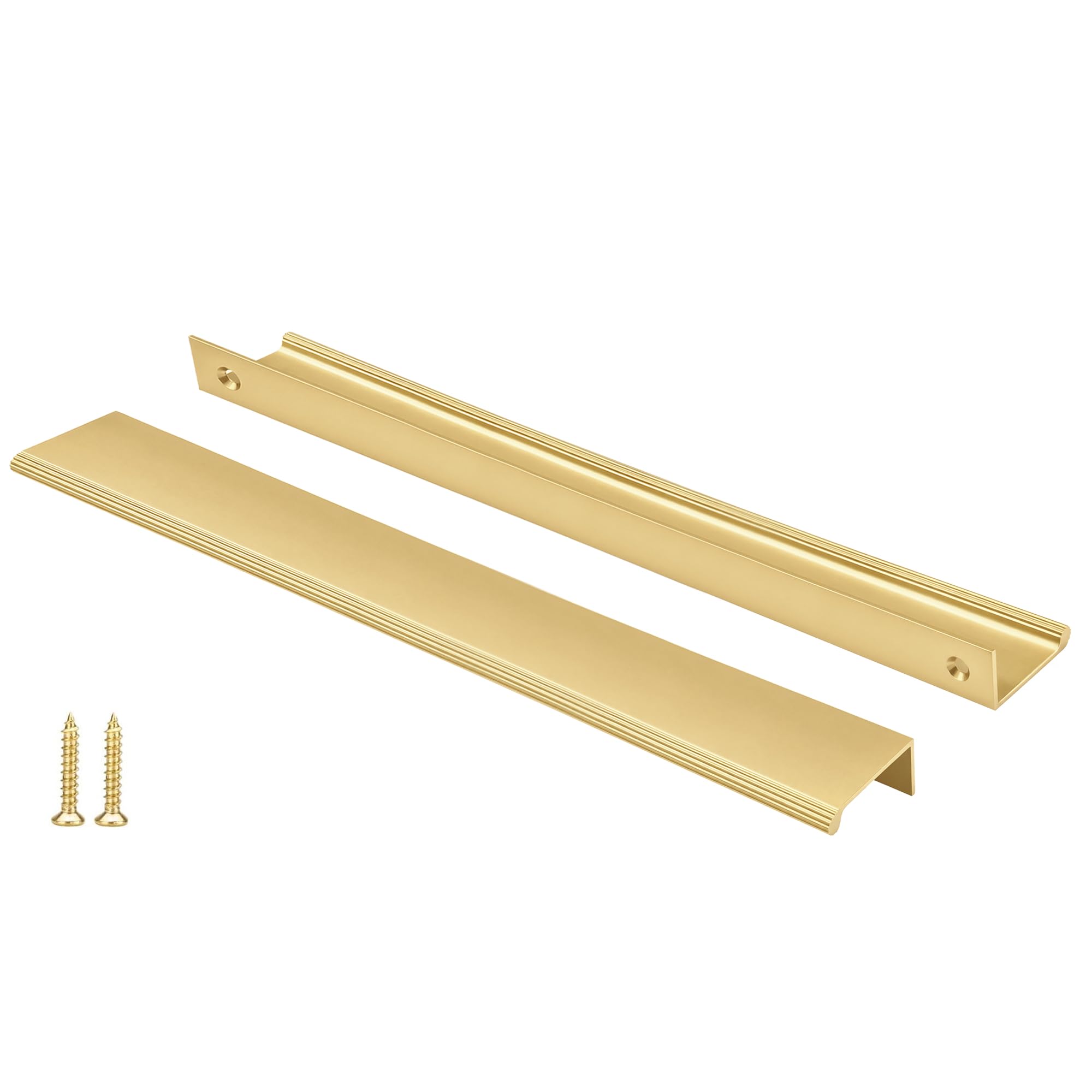 Peaha 10 Pack 10-1/16" Gold Cabinet Handles Finger Pulls for Cabinets