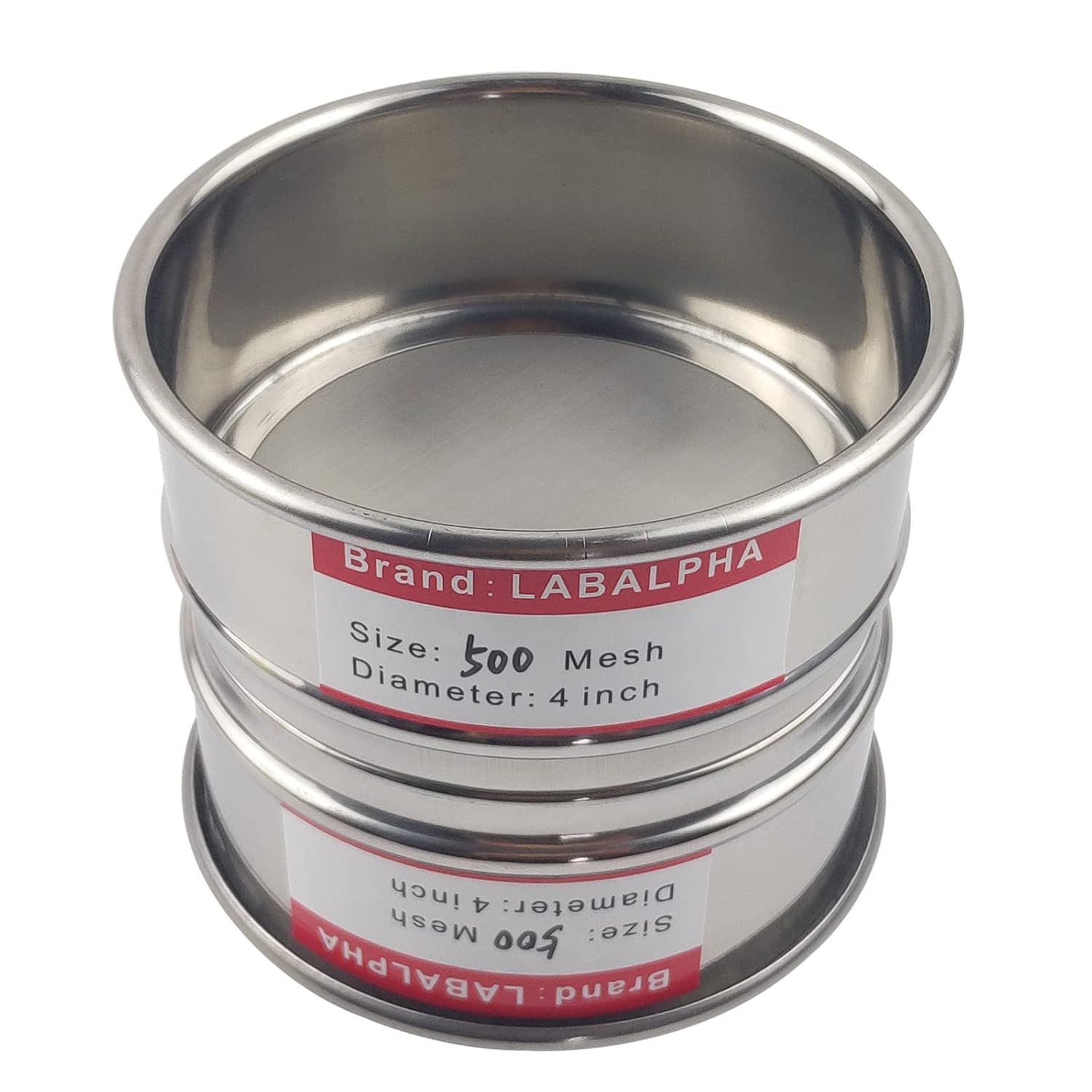LABALPHA 500 Mesh Lab Sieves, Test Sieve #500 Mesh, 4'' Diameter, 304 Stainless Steel Wire Cloth (0.0308mm)
