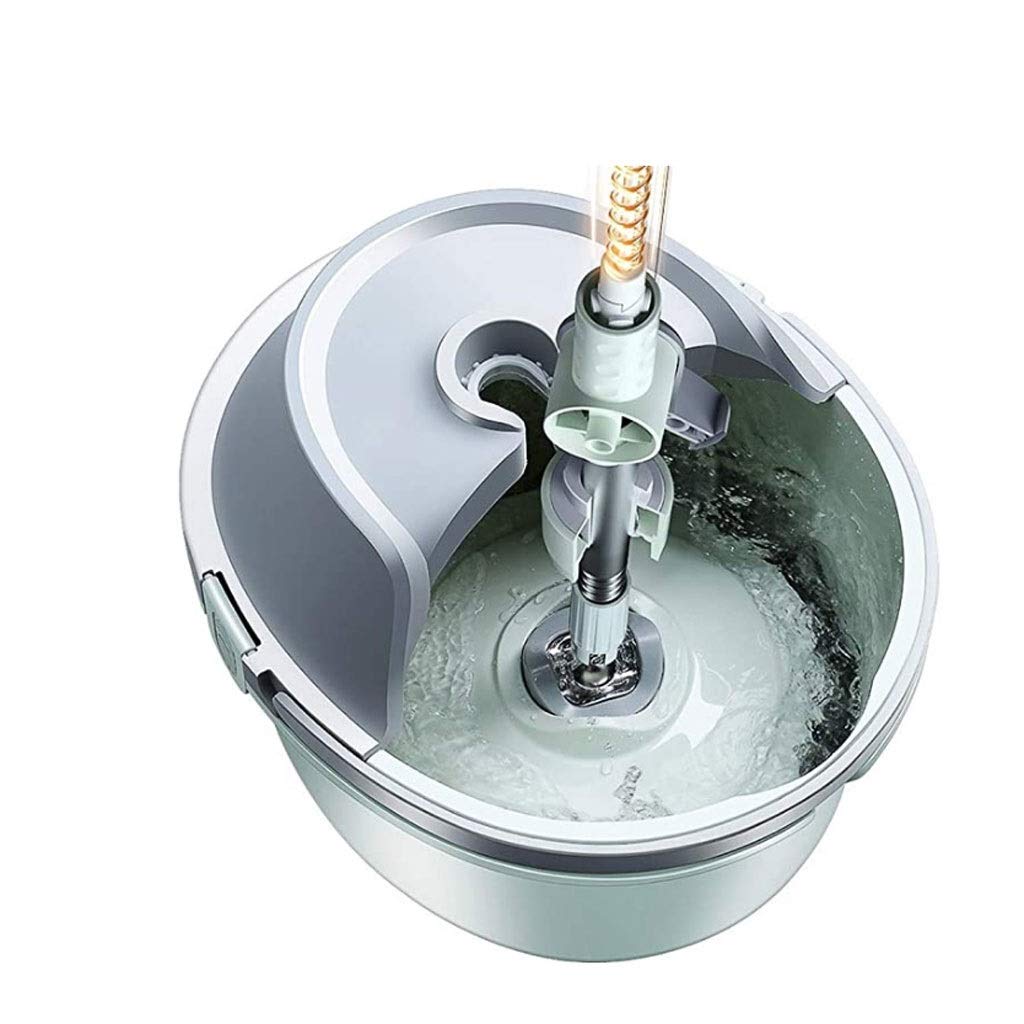 mop， Spin Mop, Bucket Floor Cleaning System with 2 Microfiber Heads with Hardwood