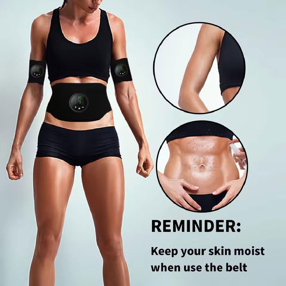 Apeborn Next Gen Ultra Muscle Fitness AB Belt,EMS Bauchtrainer Trainingsgerät,Tragbarer Aufladung Bauchmuskeln Stimulationsgerät mit 12 Modi 19 Intensitäten,Bauchmuskeltrainer für Männer & Frauen