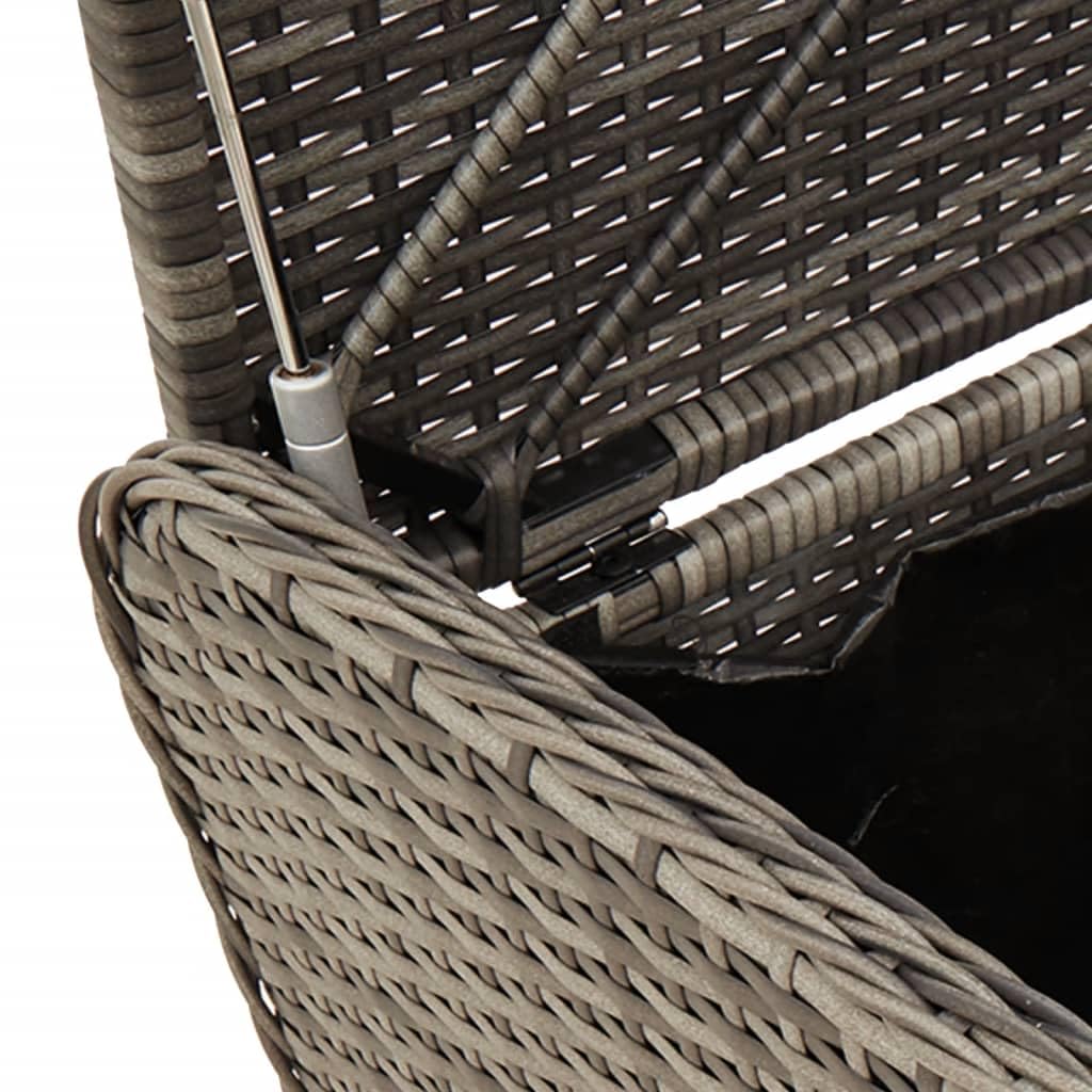 Gecheer Cassapanca da Esterno con Cuscino, Portaoggetti con Apertura a Gas, 80x51x52 cm, Rattan PE e Acciaio Verniciato, Seduta Comoda per Giardino, Terrazza e Patio