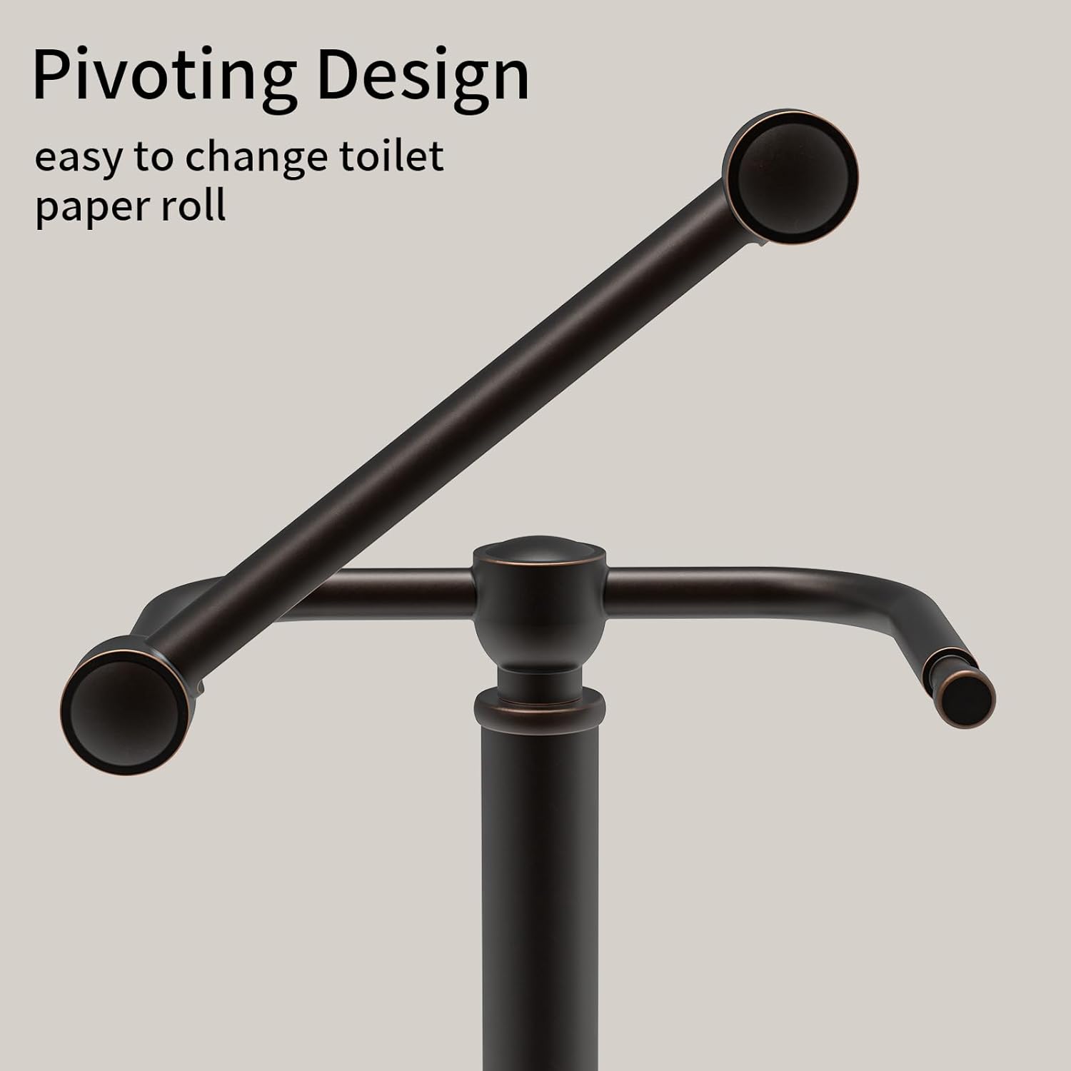 Toilet Paper Holder Stand, Freestanding Toilet Paper Holder,Farmhouse Post Pivoting Toilet Paper Stand with Stable Weighted Base,Stainless Steel Tissue Roll Holder Stand for Bathroom,Oil Rubbed Bronze