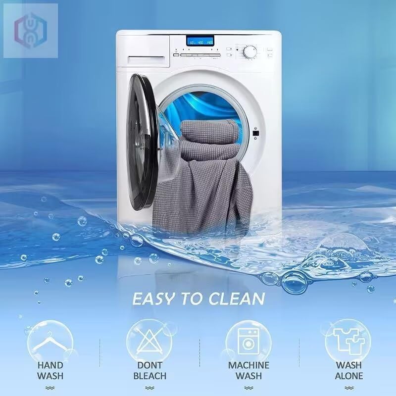 Miniatura 8 de Funda otomana rectangular súper elástica de ajuste suave para taburete de pies, 16 x 25 pulgadas, 31 x 38 pulgadas, muebles para sala de estar, con