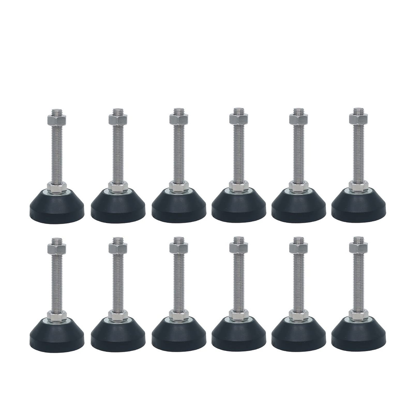 Piedini per mobili, Set da 10 Pezzi di Piedini Regolabili, Base in Gomma Solida, Piedini incernierati, Gambe for mobili, Piedini di livellamento(60*m16*120 mm)