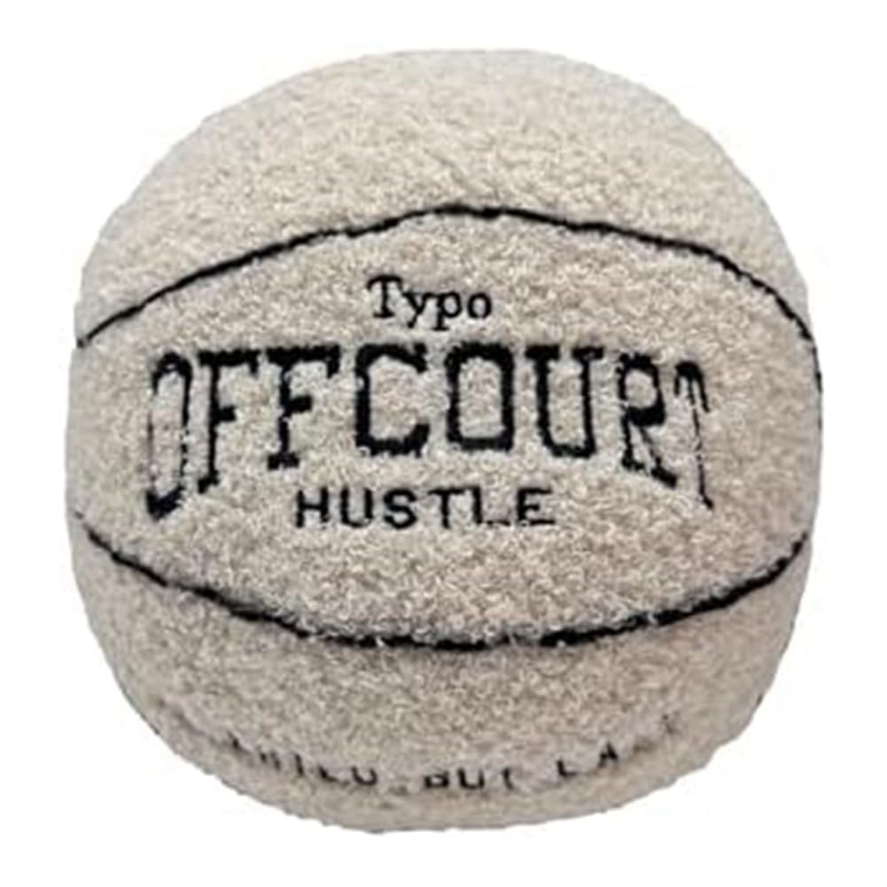 detee Offcourt Basketball Pillow, Basketball Shaped Pillow Teddy Fleece Embroidered Basketball Throw Pillow Fuzzy Plush Toy-C Easy to Use 25cm