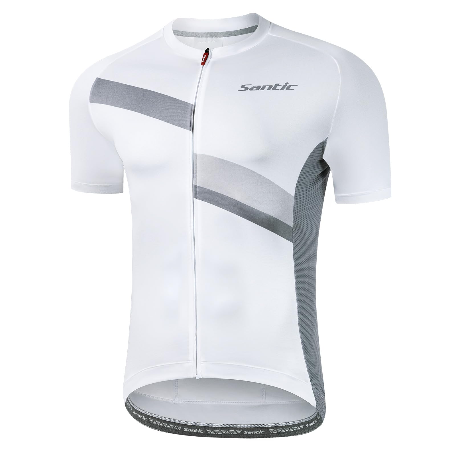 Santic Maillot de cyclisme à manches courtes pour homme - Respirant - Avec poches arrière - Pour cyclisme, course, VTT, été