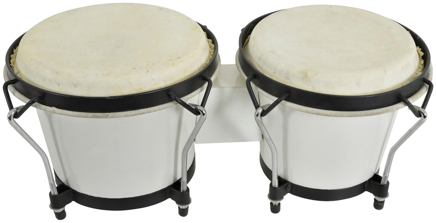 Chord | Set of 2 bongos 6.5" and 7.5" Complete with Carry bag | White Finish