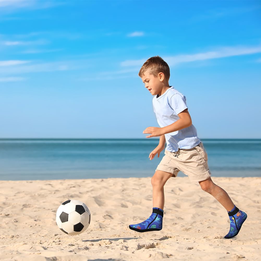 HAGOT Calzari Neoprene Bambini，Calzini da Muta in Neoprene da 3 mm, Calzini Termici per Bambini, Antiscivolo e Antigraffio da Sub per Piscina, Spiaggia, Immersioni e Snorkeling