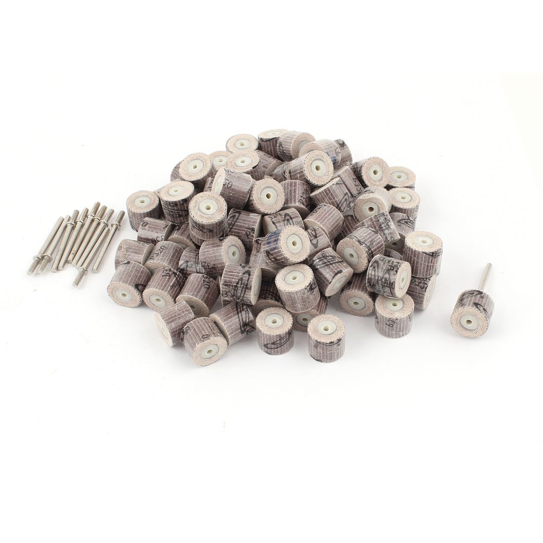 Aexit 100 Pieces Abrasives 320 Grit 15x14x3mm Flap Wheel Cylindrical Grinding Polishing Discs Model:76as344qo660