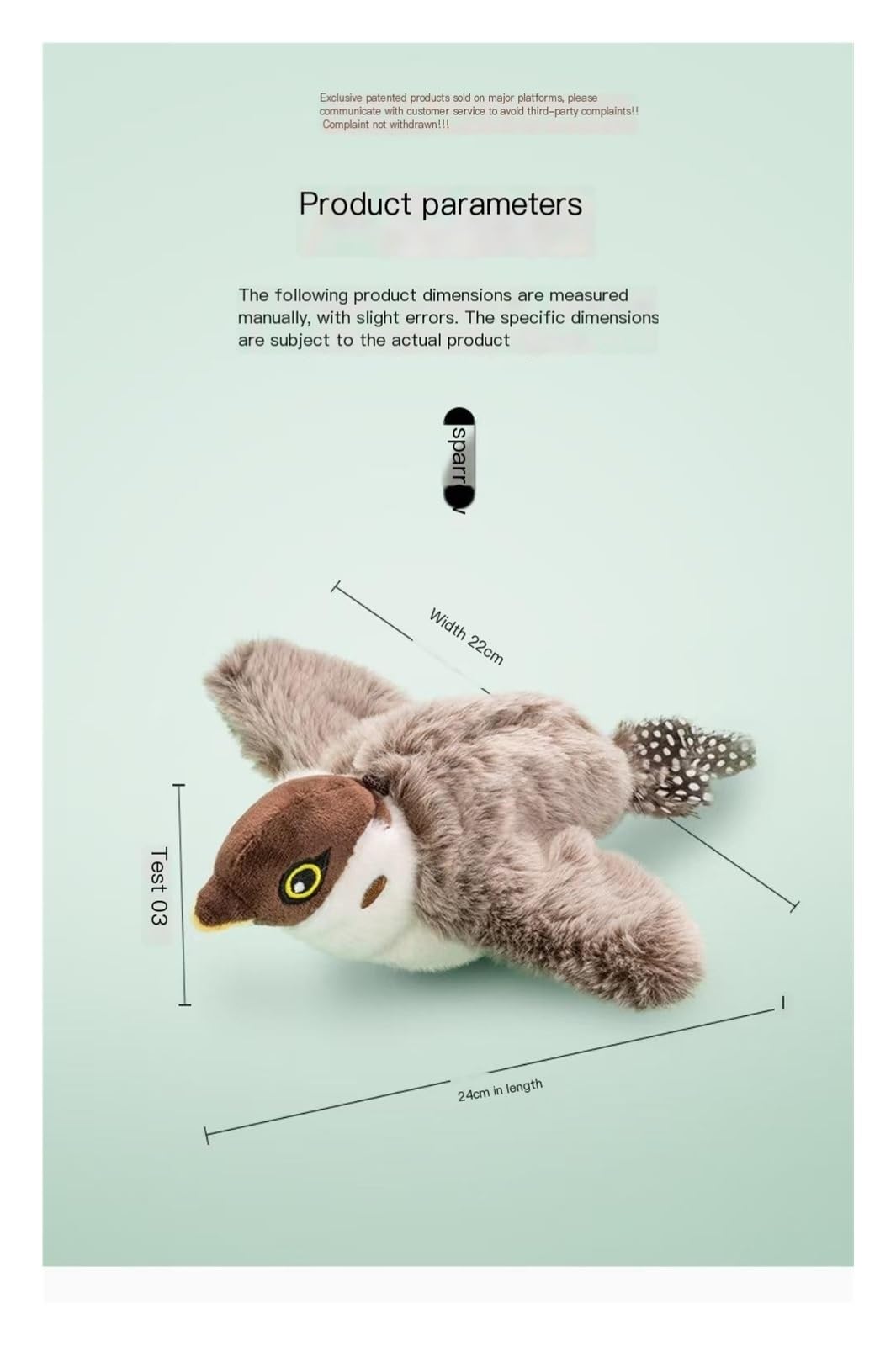Jouets en peluche pour chats d'intérieur Simulation Moineau électrique Jouet interactif à suspendre avec ailes oscillantes Encourage l'exercice réduit