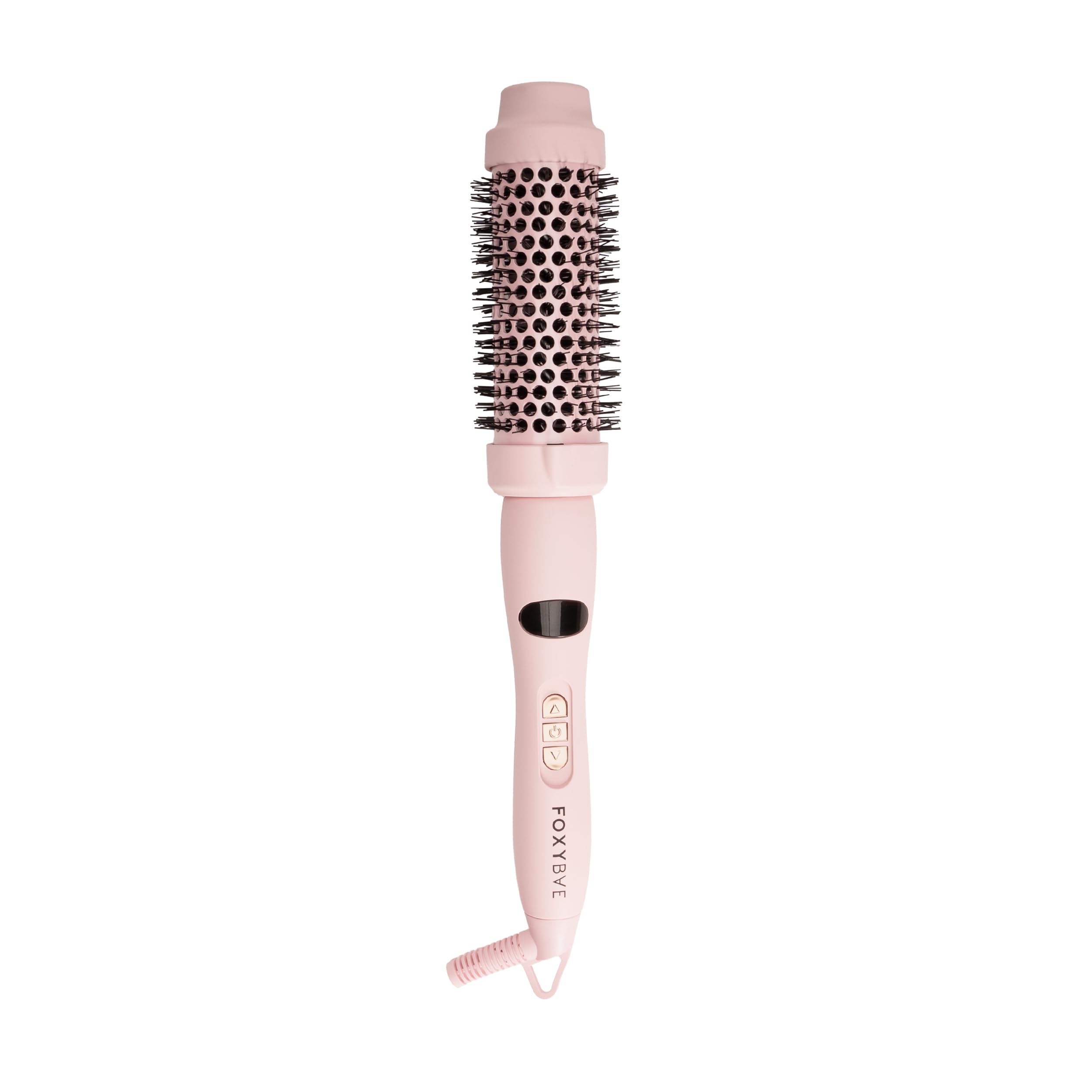 FoxyBae Hot Round Brush Hottie Hot Ceramic Hairbrush 1.5" - Curler & Straightener - Multi-Styler Thermal Brush - Fight Frizz & Add Volume (Blush)