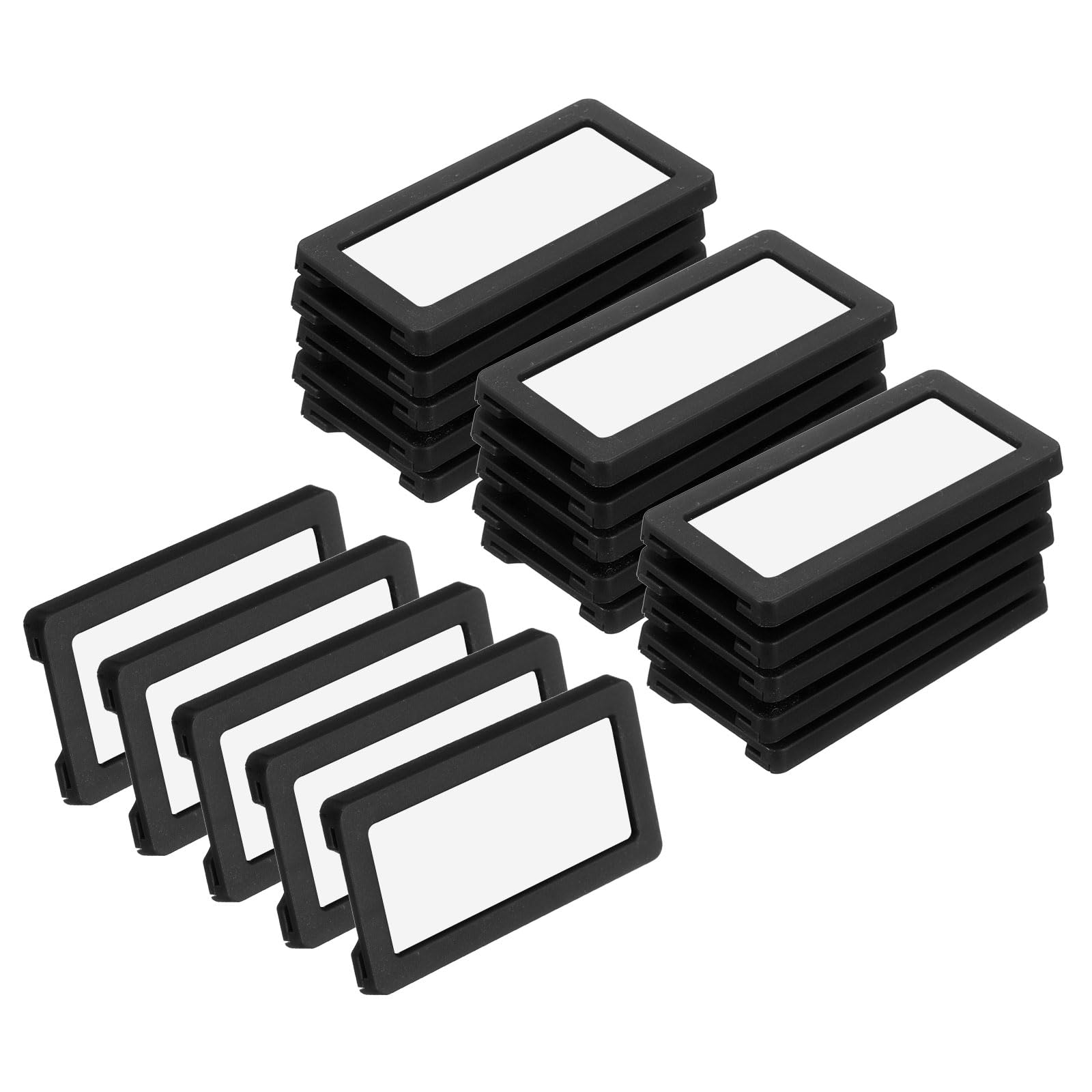 uxcell 20 Pcs Magnetic Label Holders, 2.4 x 1.2 Inch Data Card Holder with Paper Cards and Protective Films for Shelf White Board Toolbox Metal Wall