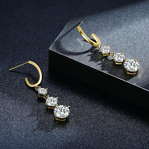 SBLING Cubic Zirconia Drop Earrings Wedding Earrings for Brides Bridesmaids, Bridal Dangle Earrings, Crystal Drop earrings for Women Jewelry Gifts4