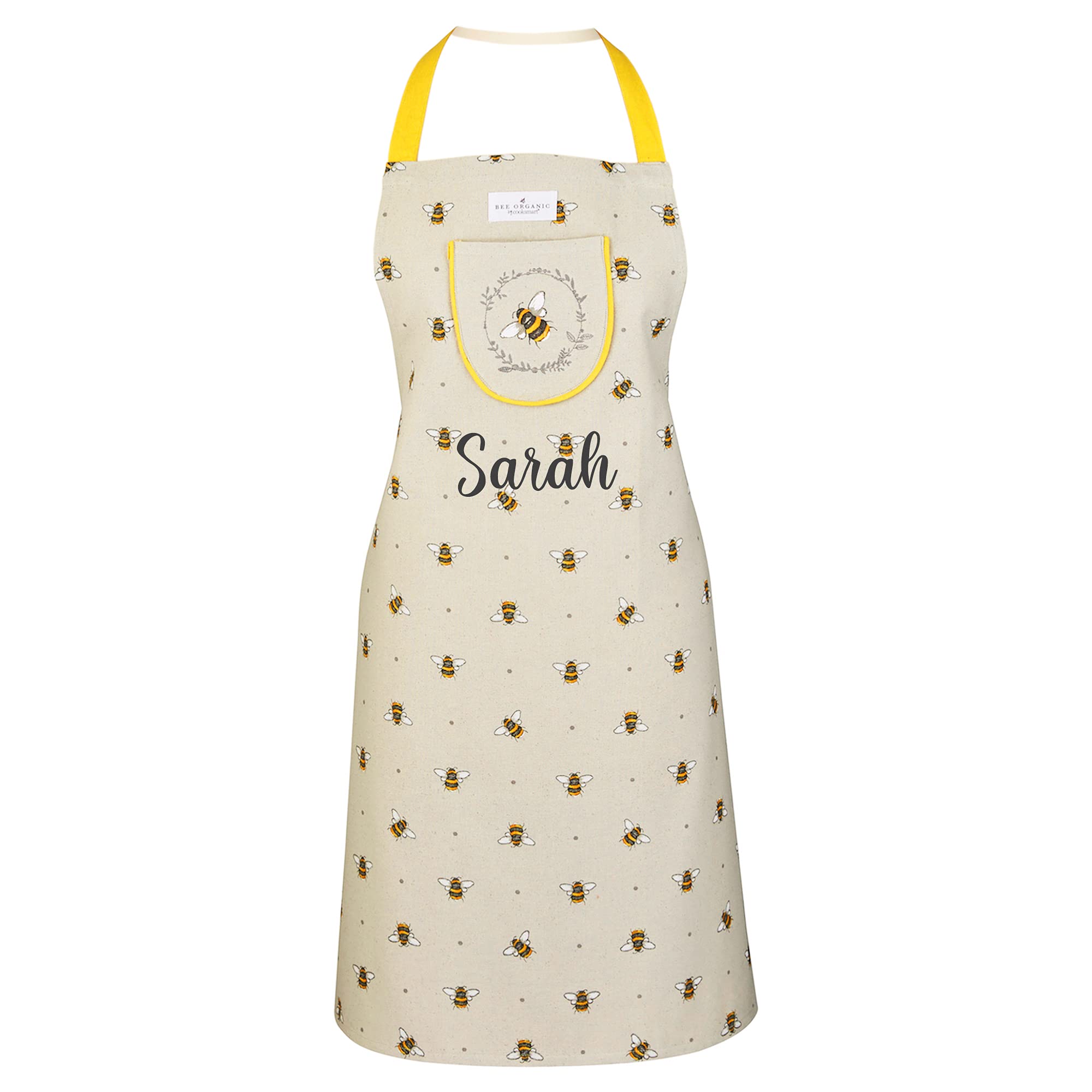 Teddyts Women's Neutral Personalised Bumble Bees Kitchen Apron