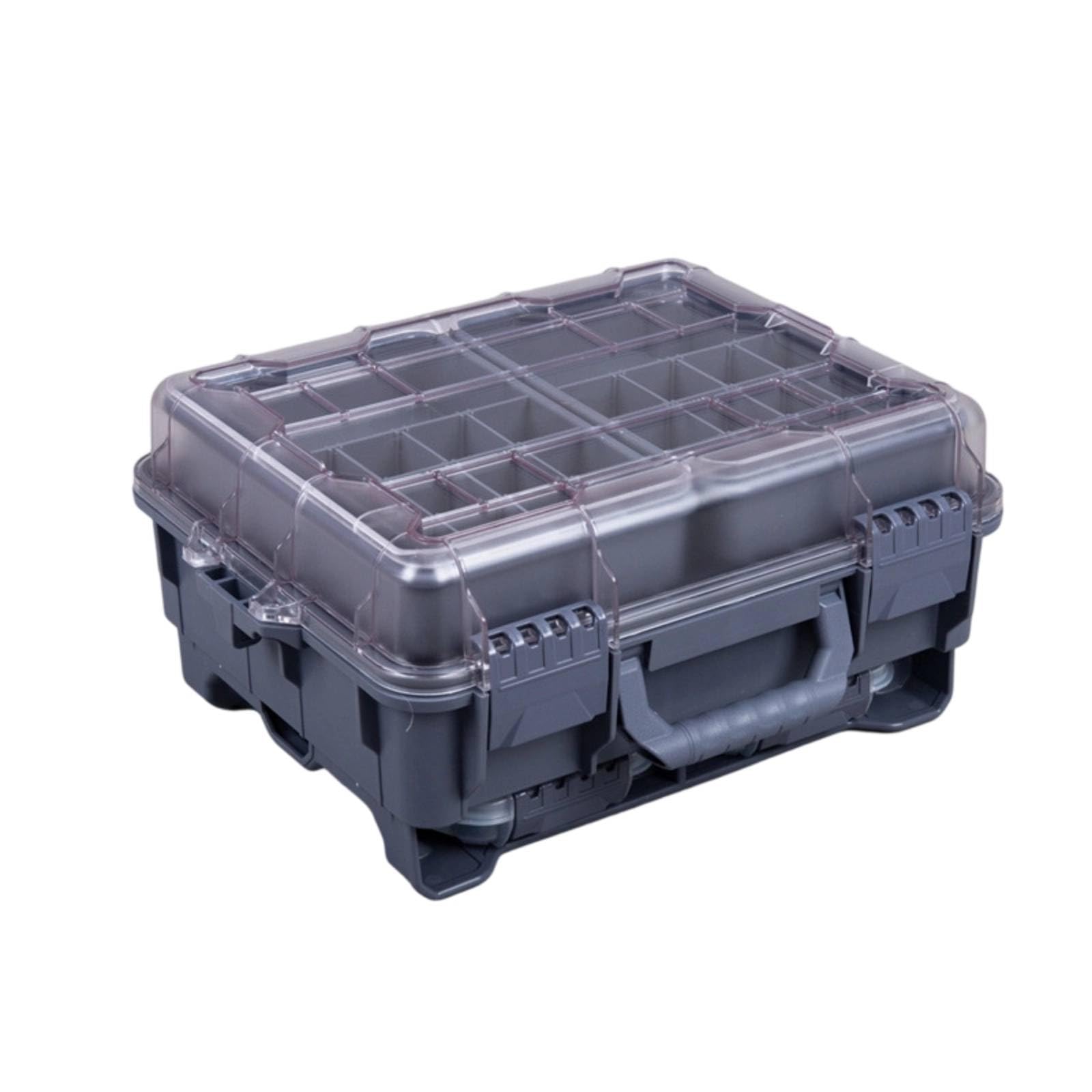 Caja Aparejos con Tapa Ajustable Caja Aparejos con Divisores Práctico Maletín Pesca Divisores para Pescadores