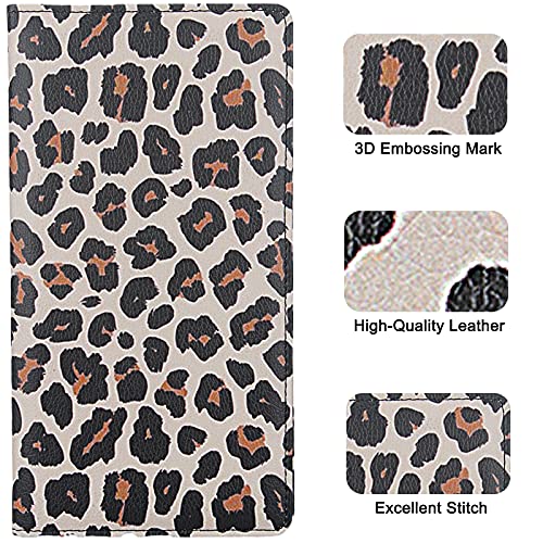 Image of LumiMokki Premium Car Registration & Insurance Card Holder with Magnetic Shut, Vehicle Glove Box Car Organizer - For Documents, Cards, License (Leopard A)