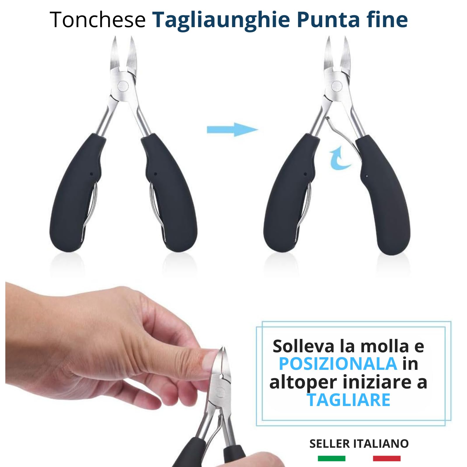 Tronchesino Unghie Piedi Tronchesino Cuticole Tagliaunghie Professionale in Acciaio Inox per Unghie Incarnite, pedicure, manicure, unghie piedi e mani