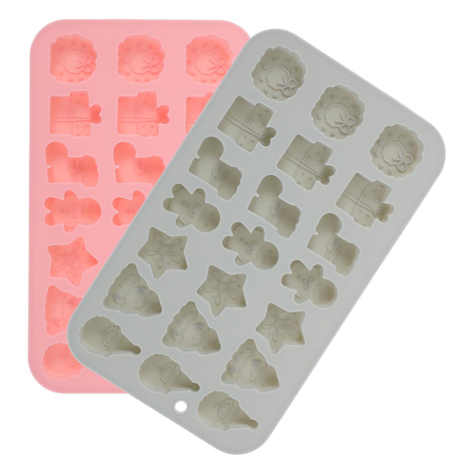 Toyvian 10 Unidades Moldes de Silicona Navideños 3d de 21 Cavidades para