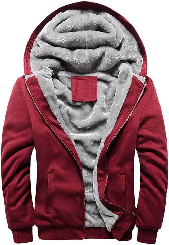 LBL ASALI Men's Pullover Winter Jackets Hooed Fleece Hoodies Sweatshirt Wool Warm Thick Coats