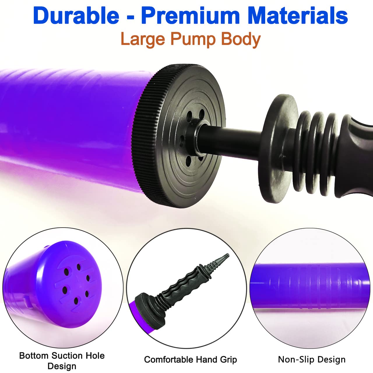 Fenxyo 2 Pack Balloon Pump Hand Manual Inflator, Balloon Manual Pump Blower Pump suitable for Party Decoration Purple - Image 2