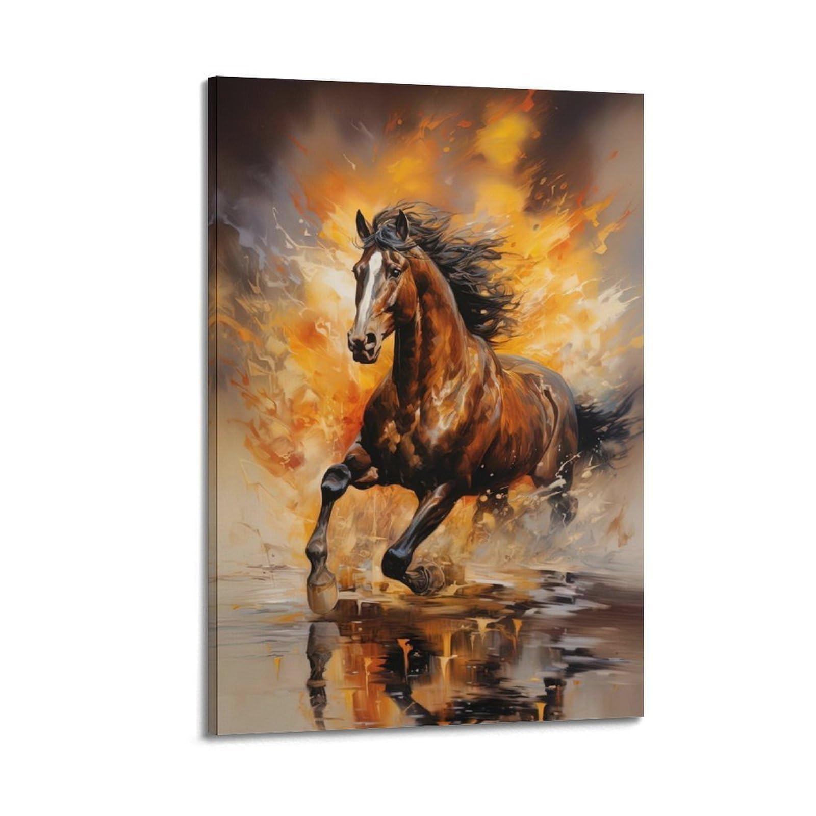 ZSZWHJ Animal Poster Galloping Horse Poster Decorative Painting Canvas Wall Posters And Art Picture Print Modern Family Bedroom Decor Posters 20x30inch(50x75cm)