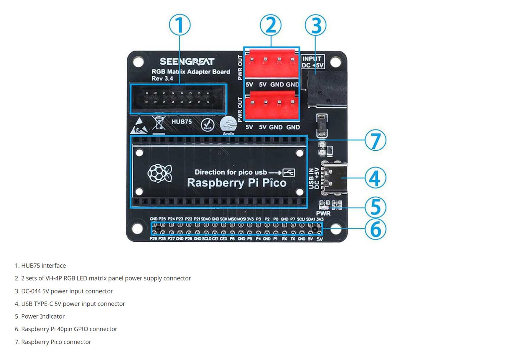 Amazon.com: Xicoolee RGB Full-Color LED Matrix Panel for Raspberry
