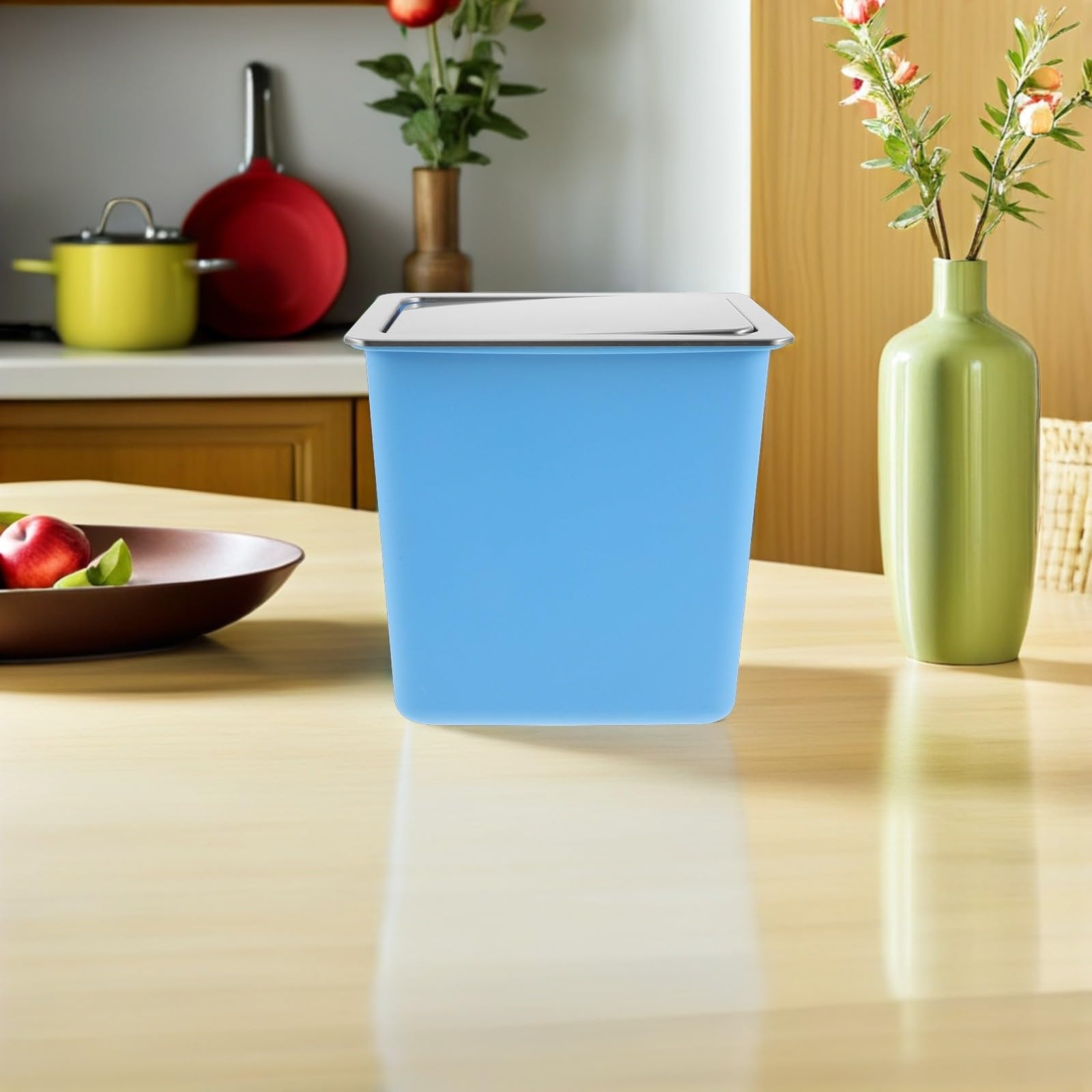 Toddmomy Cubo de Basura para Cocina con Tapa Oscilante de Acero Inoxidable y Diseño Compacto, Adecuado para Restaurantes y Hoteles, con Sistema Fácil de Eliminación de Residuos