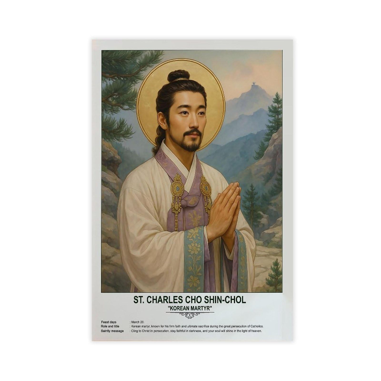 St. Charles Cho Shin-chol, religious_beliefs, Kunst-Wanddekoration, Poster, Familie, Bar, Restaurant, Garage, Café, Kunstschild, Geschenk, ungerahmt, 50,8 x 76,2 cm