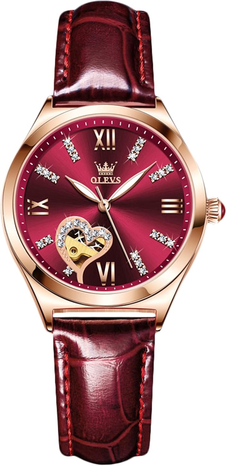 RORIOS Moda Orologio da Donna Luminoso Orologio Automatico Meccanico Orologio con Cinturino in Pelle Scheletro Donna Orologio da Polso RORIOS Moda Orologio da Donna Luminoso Orologio Automatico Meccanico Orologio con Cinturino in Pelle Scheletro Donna Orologio da Polso