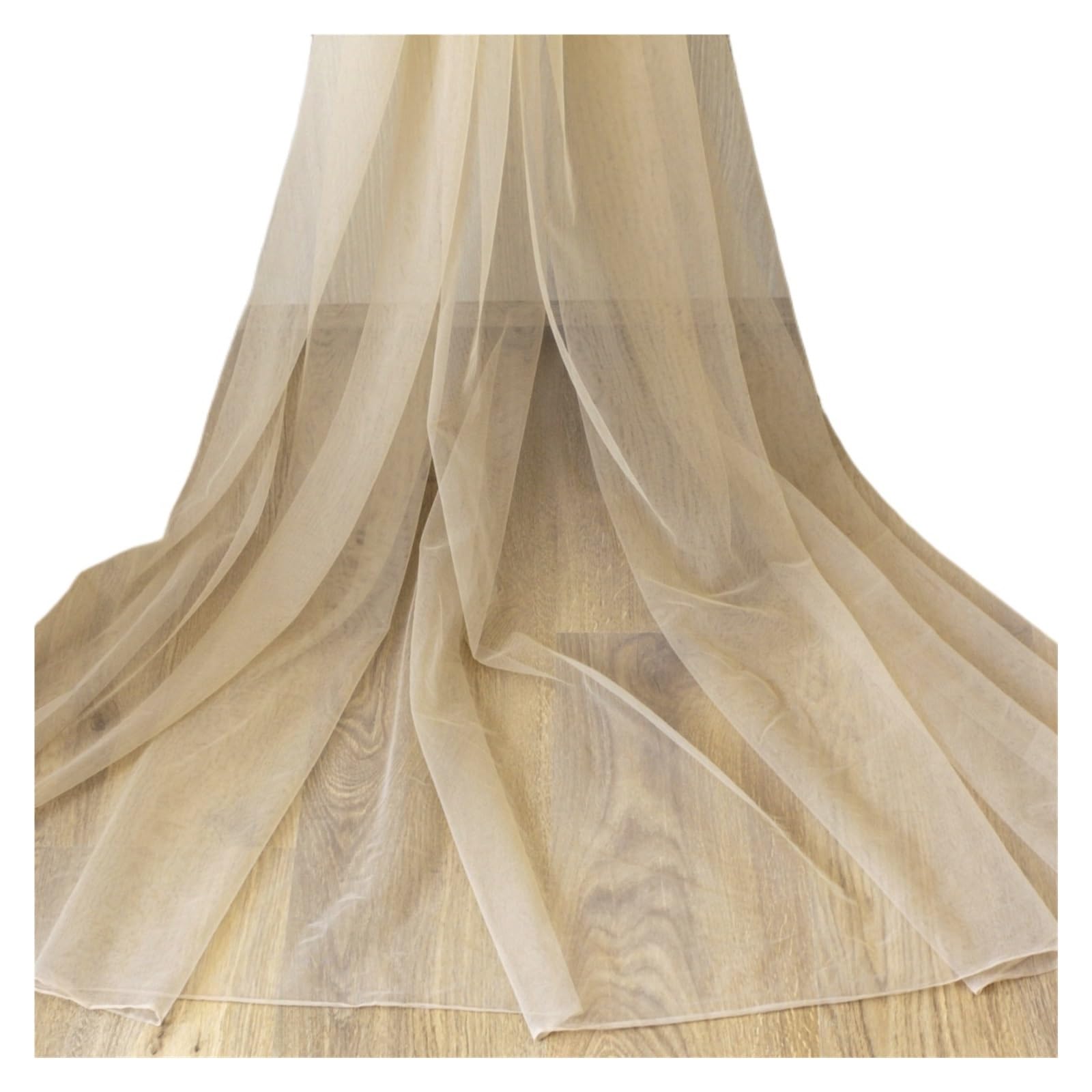 Tulle Roll 300cm Width Mesh Bridal Viel Fabric 2 Ways Stretch Tulle 3 Yards/lote(Beige(Skin),3yard)