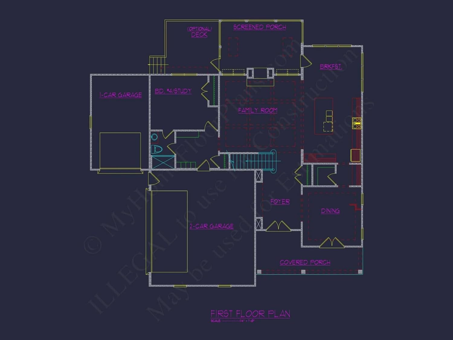 16-1430B House Plan - 5-Bed, 5-Bath, 3,888 SF Modern Farmhouse House Plan