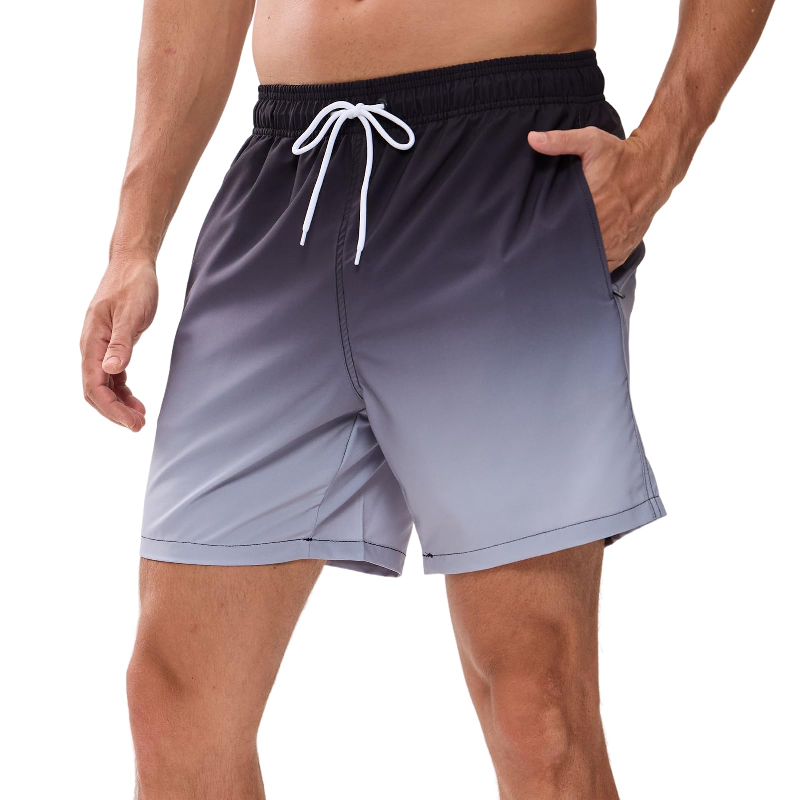 Vorvowry Costume Uomo Mare Calzoncini Asciugatura Rapida Costumi da Bagno Impermeabile Boxer con Tasca Estivi Pantaloncini Uomo Colore Sfumatore per Nuoto Corsa Fitness