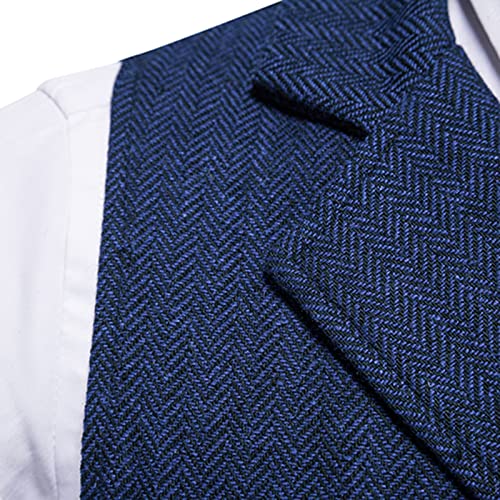 Qunpiu Mens Herringbone Tweed Suit Vest Vintage Slim Fit Notch Lapel Waistcoat Daily Business Wedding Tuxedo Blazer Vests #TOP3