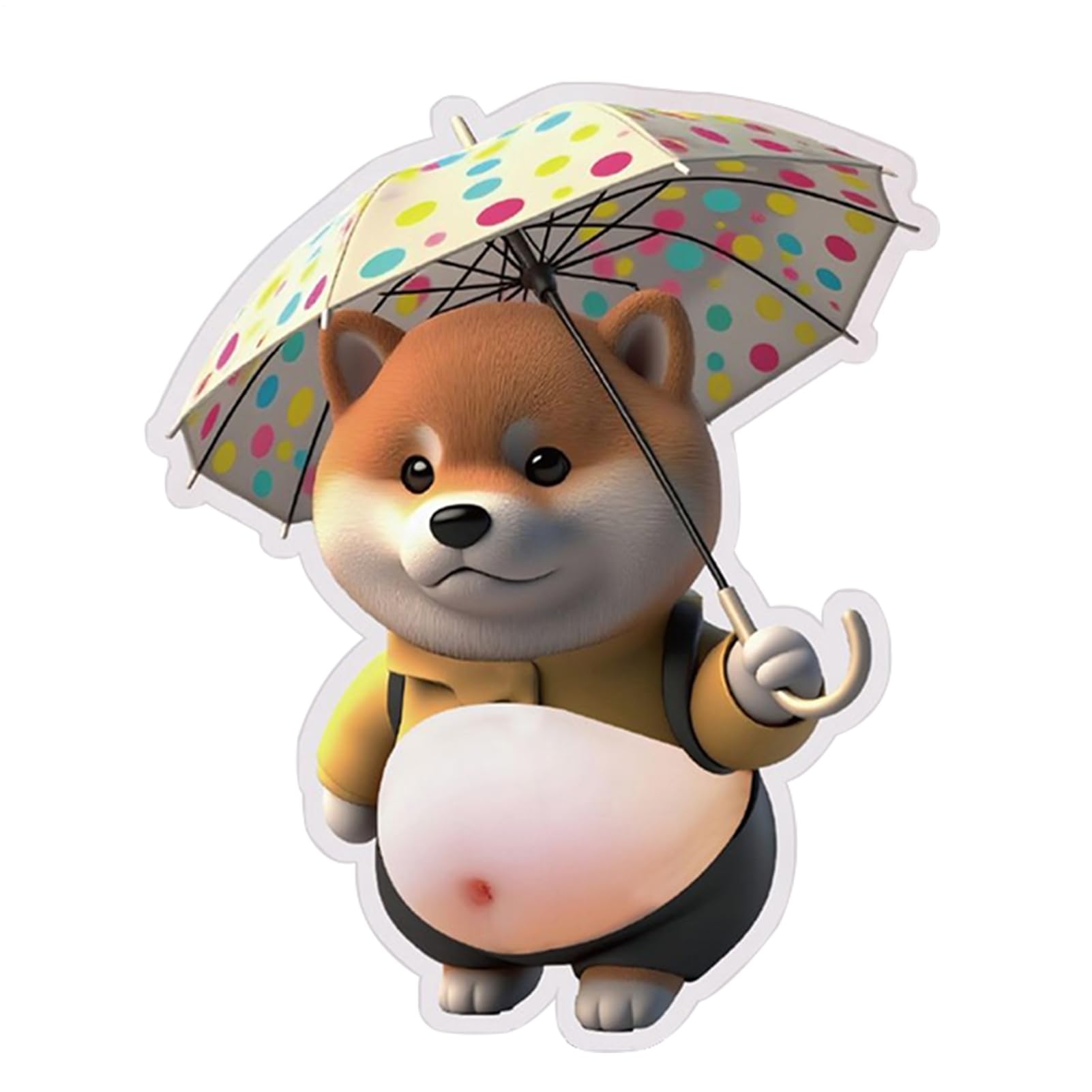 Pufy - Adesivi a forma di cane in stile cartone animato, per feste con design a ventre schiacciabile, set di adesivi rialzati in PVC, giocosi con funzione tattile di stampa, per cover del telefono
