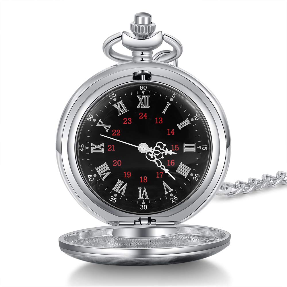Bosajewel Personalized Pocket Watch for Men Customized Photo Pocket Watch Engraved Calender Pocket Watch for Birthday Father's Day Graduation Gift(1)