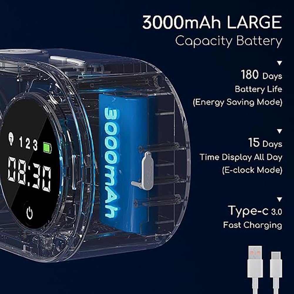 Dispensador Automático De Jabón Espumoso con Reloj Digital Led HD, Dispensador De Jabón Montado En La Pared, Recargable De 3000 Mah, Ajustable En 3 Niveles, Dispensador De Jabón Sin Contacto