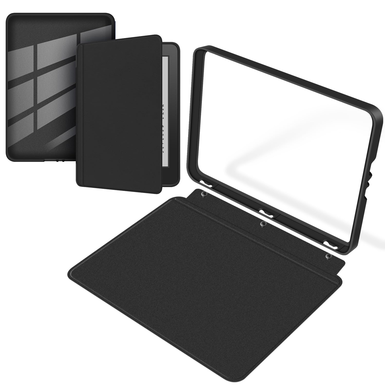 Funda protectora desmontable para Kindle Paperwhite de 6.8 pulgadas (11ª generación-versión 2021), carcasa trasera transparente ultra transparente, función de encendido y apagado automático, color