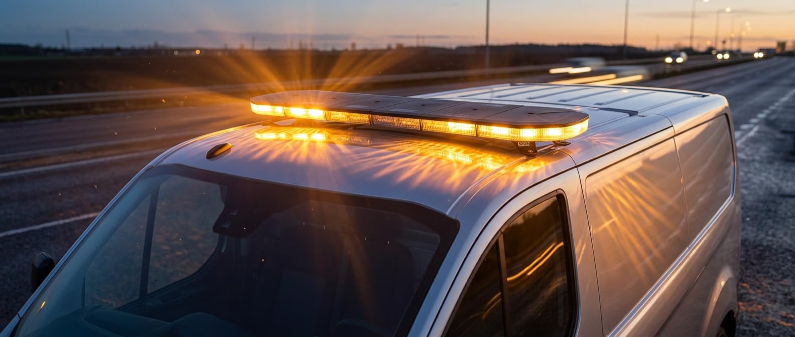 Puente de Iluminación LED HOMOLOGADO R65 Ámbar 1.400 mm. Emergencia Homologado Advertencia 10-30 V - 88W - 8 Funciones Barra Luz Emergencia Techo Vehículo