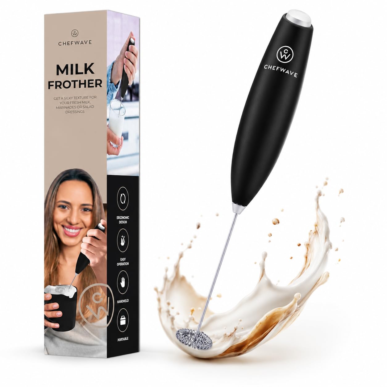 Amazon.com: ChefWave Handheld Milk Frother, Powerful Electric Mini