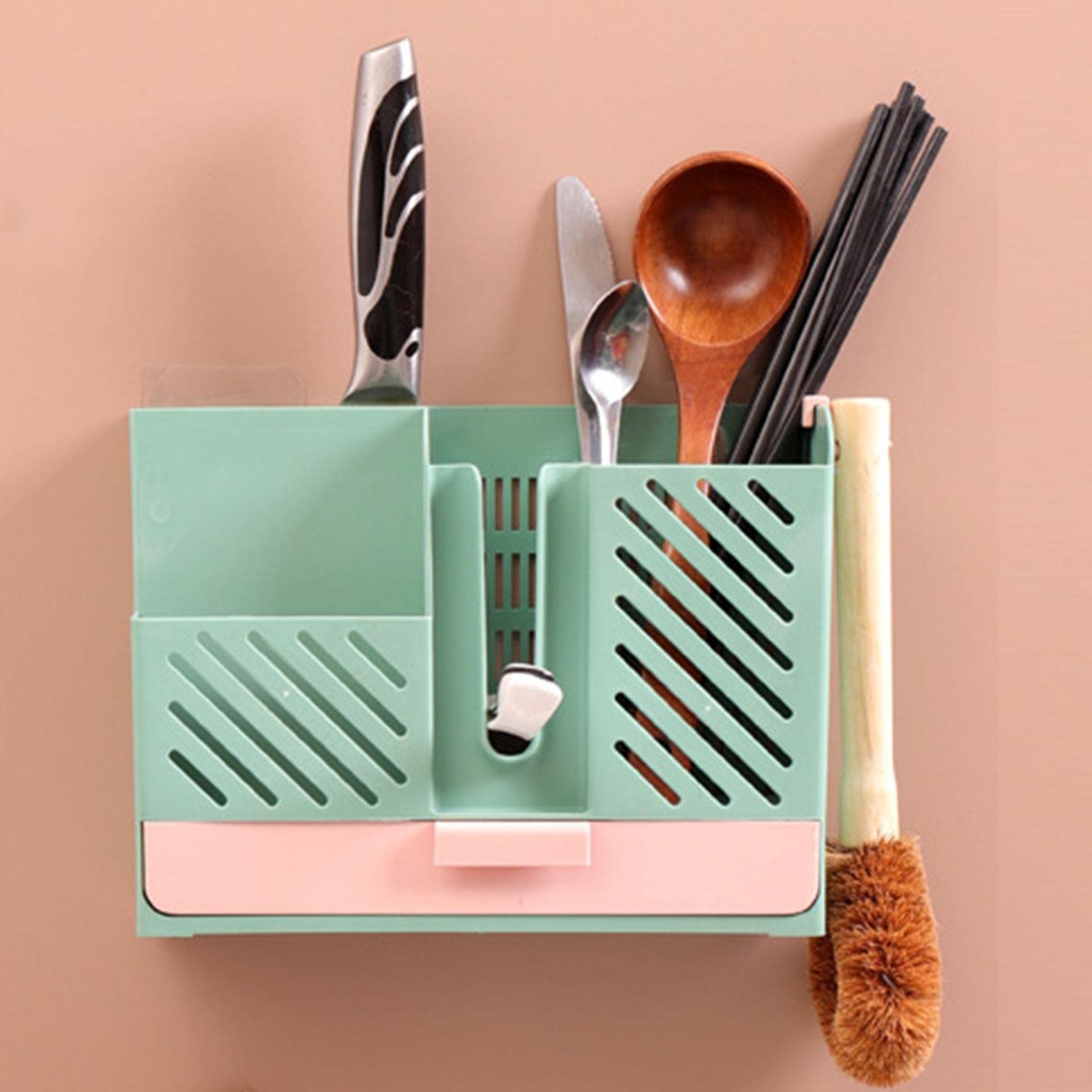 DAKOTASK Wall Mounted Chopstick Holder Multifunctional Draining Cage - View #3