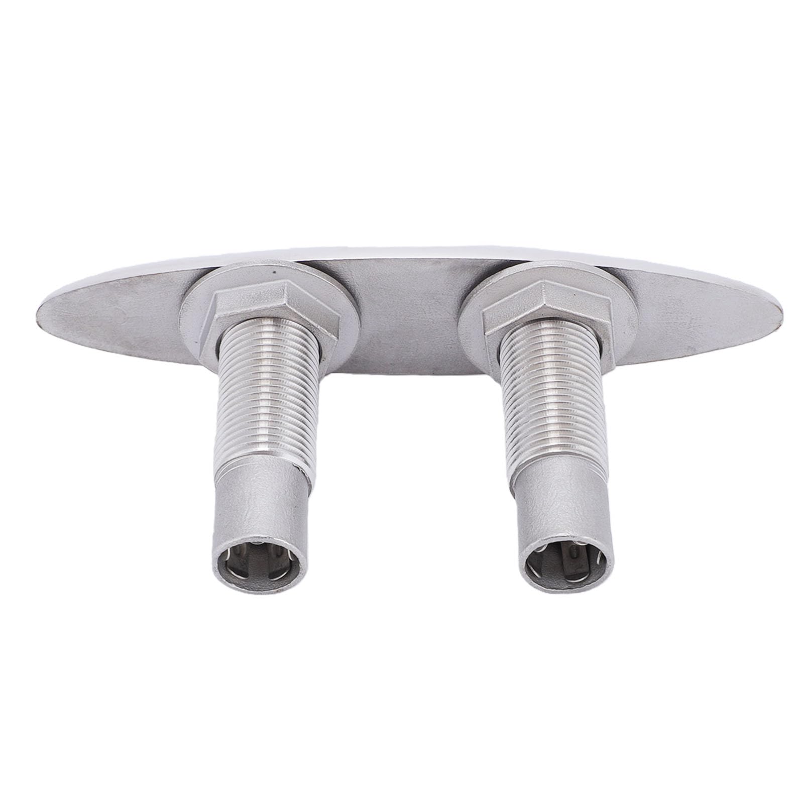 6-Zoll-Pull-Up-Klampe für Boote, bündig montierte, einziehbare Dock-Klampe aus Edelstahl mit Trägerplatte und Sicherungsmuttern. Hochglanzpolierte Pop-Up-Klampe aus 316 in