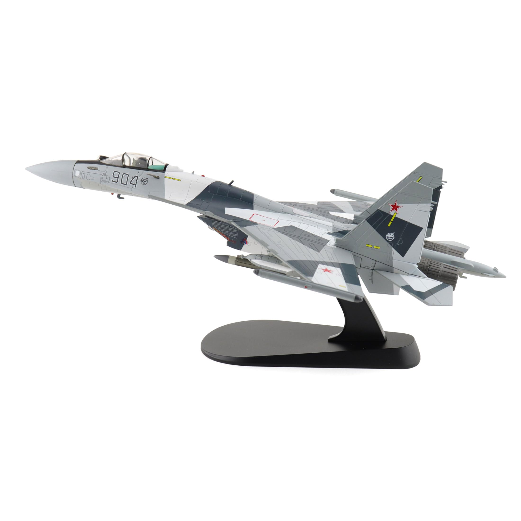Hobby Master | Replica di aerei militari in scala 1:72 | Su-35 Flanker Prototype 904, Aeronautica militare russa (con 2 x pod ECM, 4 x R-77, 2 x KH-59, 2 x KH-31, 2 x KAB-1500L) | Modello HA5717