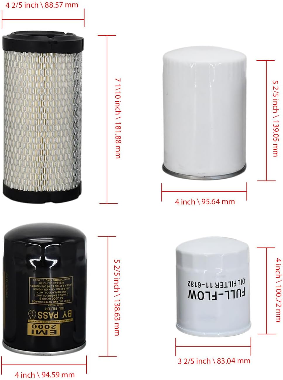 Filter Kit 11-6182 11-9059 11-9341 11-9321 Compatible with Thermo King Tripac APU Evolution