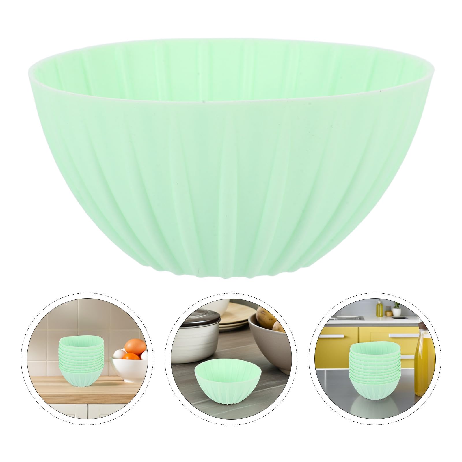 10 Pezzi Cesto per Lievitazione Pane in Silicone Verde
